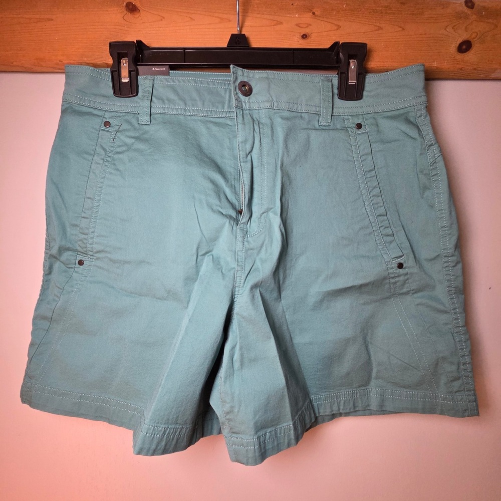 NWT Eddie Bauer Womens Cargo Shorts Teal Size 12 Outdoors Gorpcore Hiking Trails